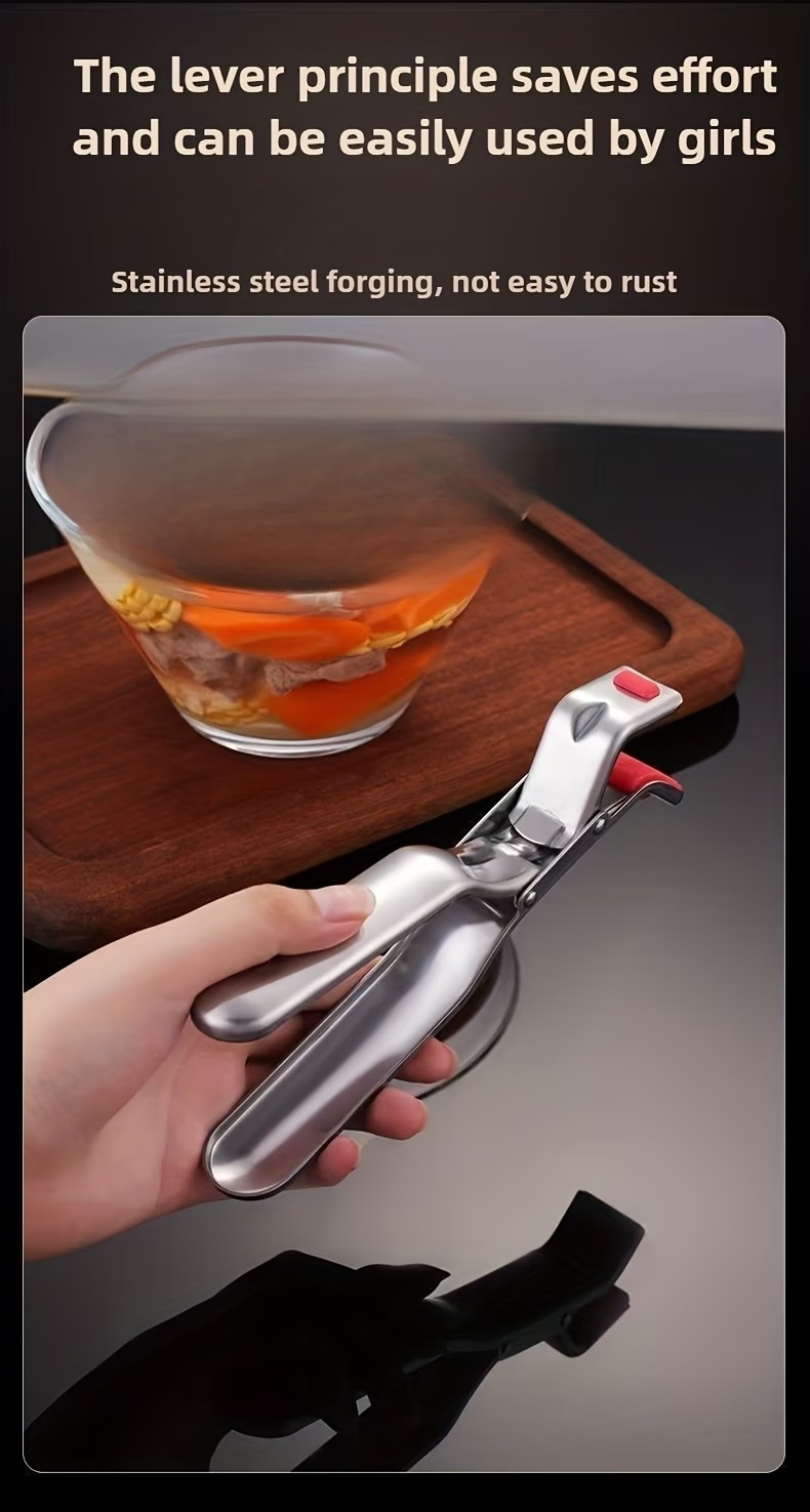 Stainless Steel Anti Clip Kitchen Bowl Steamer Clip - Image 2