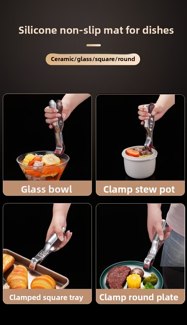 Stainless Steel Anti Clip Kitchen Bowl Steamer Clip - Image 3