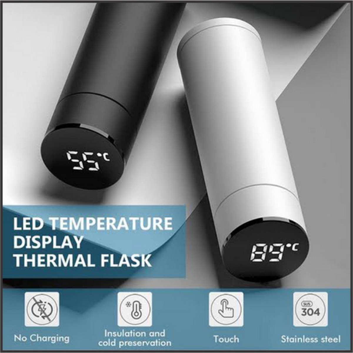 Smart LED Temperature Display Vacuum Insulated Stainless Steel Thermal Flask