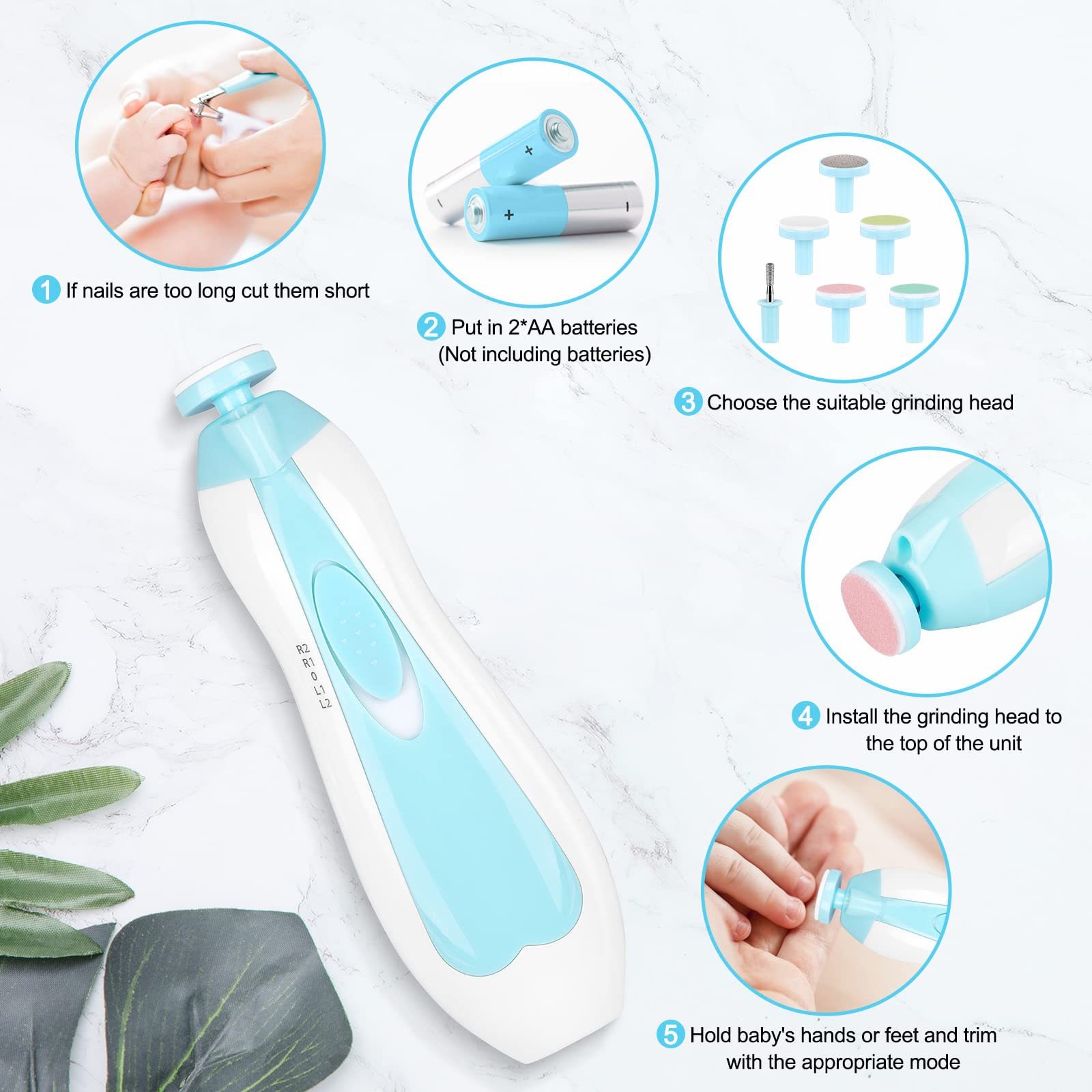 Electric Baby Nail Trimmer – Safe Infant Nail File & Grooming Kit - Image 3