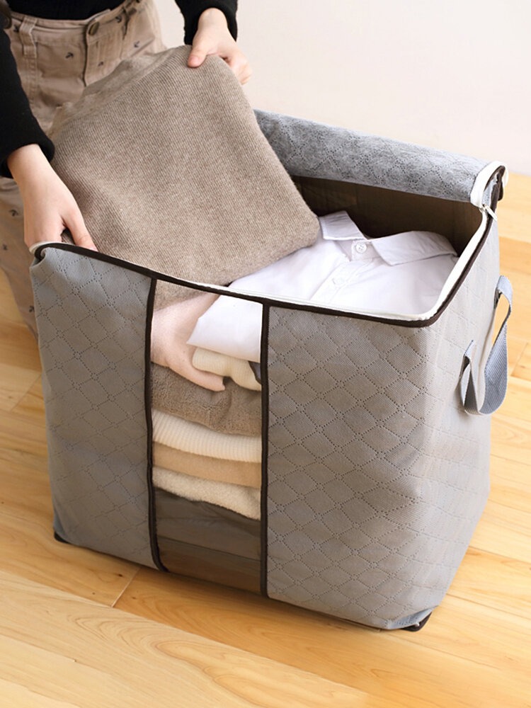 Large Foldable Clothes Storage Bag with Clear Window – Blanket, Quilt & Wardrobe Organizer - Image 2