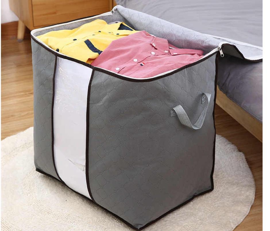 Large Foldable Clothes Storage Bag with Clear Window – Blanket, Quilt & Wardrobe Organizer - Image 3