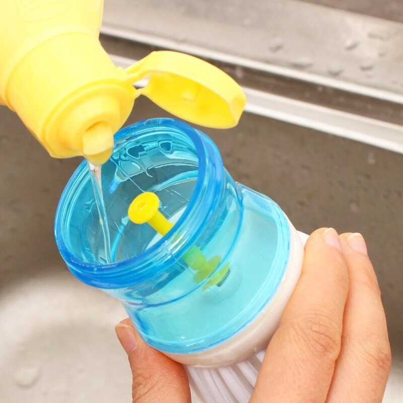 Liquid Soap Dispensing Kitchen Dish Cleaning Brush - Image 4